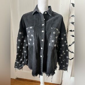 Starry Denim Jacket - Black